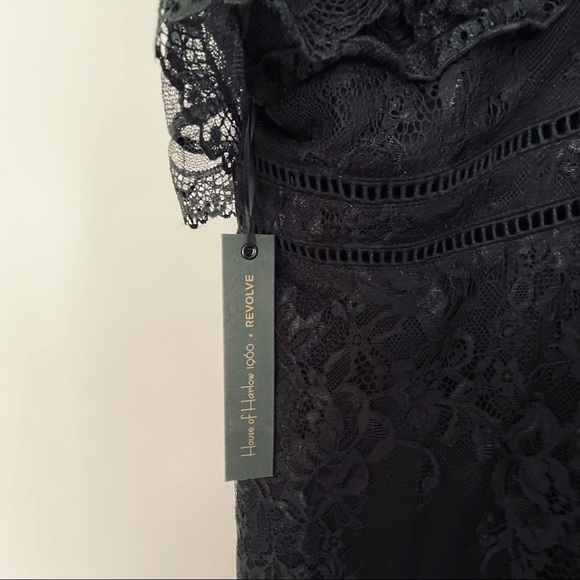 NWT!  House of Harlow x Revolve Devi Black Lace Mini Dress L - Picture 5 of 8